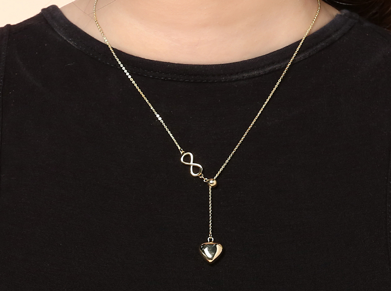 D&acirc;y chuyền h&igrave;nh dấu v&ocirc; cực v&agrave; tr&aacute;i tim